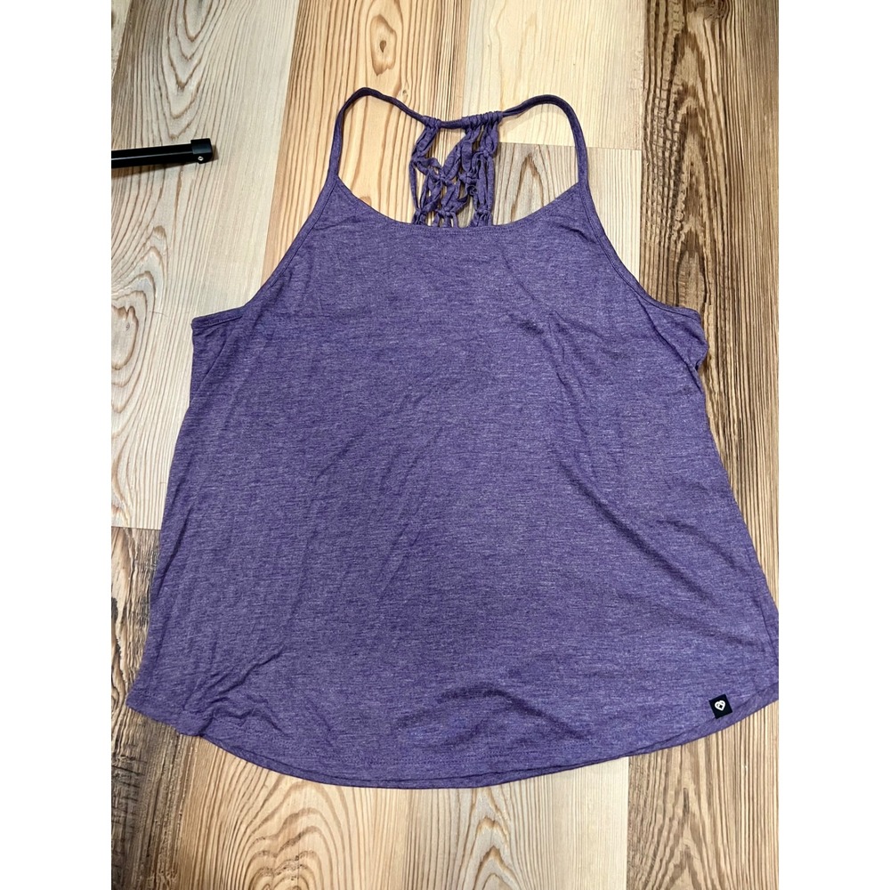 NWT Colosseum Womens L Purple Heather Braided Macrame Racerback Activewear Tank